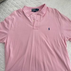 Size large, mens pink short sleeved Polo